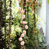 6ft | Pink Artificial Silk Rose Hanging Flower Garland, Faux Vine