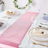 9Ft Rose Gold Glamorous Sequin Print Table Runner, Disposable Paper Table Runner - Blush