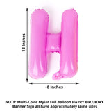 13Inch Ready-To-Use Colorful "Happy Birthday" Mylar Foil Balloon Banner