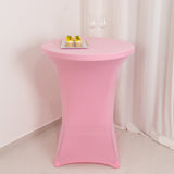 Pink Highboy Spandex Cocktail Table Cover, Fitted Stretch Tablecloth