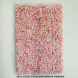 11 Sq ft. | Pink / Cream UV Protected Hydrangea Flower Wall Mat Backdrop