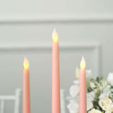 3 Pack | 11inch Blush Unscented Flickering Flameless LED Taper Candles