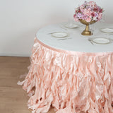 14FT Rose Gold | Blush Curly Willow Taffeta Table Skirt