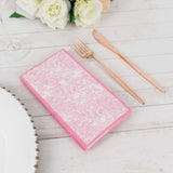 25 Pack Pink Disposable Party Napkins with Vintage Floral Print