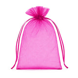 Pink organza gift bag with drawstring closure #whtbkgd