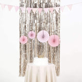 8ft Champagne Metallic Tinsel Foil Fringe Doorway Curtain Party Backdrop