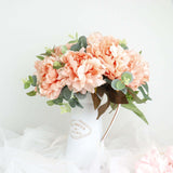 2 Bushes | 17inch Dusty Rose Artificial Silk Peony Flower Bouquets