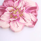 20 Pack Pink Peony Flower Shaped 2-Ply Paper Beverage Napkins For Wedding Shower