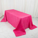 90x132inch Fuchsia Accordion Crinkle Taffeta Rectangular Tablecloth