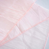 90x132Inch Blush Rose Gold Accordion Crinkle Taffeta Rectangular Tablecloth