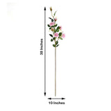 2 Stems | 38inch Tall Pink Artificial Silk Rose Flower Bouquet Bushes