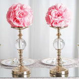 2 Pack | 7inch Pink Artificial Silk Rose Flower Ball, Silk Kissing Ball