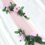 6ft | Pink Artificial Silk Rose Garland UV Protected Flower Chain