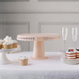 4 Pack | 13inch Blush / Rose Gold Round Footed Reusable Plastic Pedestal Cake Stands