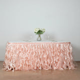 14FT Rose Gold | Blush Curly Willow Taffeta Table Skirt