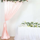 8ftx10ft Blush Rose Gold Satin Formal Event Backdrop Drape, Window Curtain Panel
