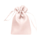 Pink satin drawstring bag with a smooth finish #whtbkgd