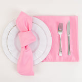 5 Pack Lamour Satin 20"x20" Napkins Pink - Soft Matte Finish Dinner Napkins