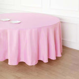 120 inches Pink Polyester Round Tablecloth