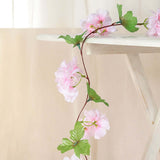 2 Pack | 7ft Blush/Rose Gold Artificial Cherry Blossom Flower Garland