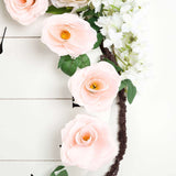 6ft | Blush/Rose Gold Artificial Silk Rose Hanging Flower Garland Vine