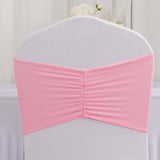 5 Pack Pink Wide Ruffled Fitted Spandex Chair Sash Band