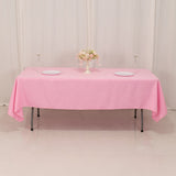 Premium Polyester 60"x102" Rectangle Tablecloth Pink - Durable 220GSM Wrinkle-Resistant Table Cover