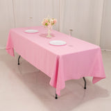 Premium Polyester 60"x102" Rectangle Tablecloth Pink - Durable 220GSM Wrinkle-Resistant Table Cover