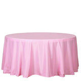 120 inches Pink Polyester Round Tablecloth