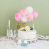 11 Pcs | Balloon Garland Cloud Cake Topper, Mini Cake Decorations - Blush, Pink & White