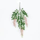 Blush Artificial Silk Wisteria Vine Round Hanging Canopy, Draping Garland Flower