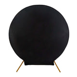 7.5ft Black Round Spandex Fit Wedding Backdrop Stand Cover