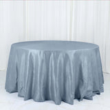 132inch Dusty Blue Accordion Crinkle Taffeta Seamless Round Tablecloth