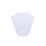 12 Pack | 3oz Clear Wavy Hexagon Plastic Dessert Cups, Disposable Snack Cups