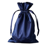 12 Pack | 6x9inch Navy Blue Satin Wedding Party Favor Bags, Drawstring Pouch Gift Bags