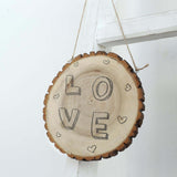 2 Pack | Natural Hanging DIY Wood Sign | Round Wood Plaques