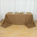 90inch x 156inch Taupe Polyester Rectangular Tablecloth