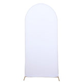 5ft Matte White Spandex Fitted Chiara Backdrop Stand Cover For Round Top Wedding Arch