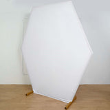 8ftx7ft White 2-Sided Spandex Fit Hexagon Wedding Arch Backdrop Cover