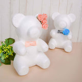 2 Pack | 7inch DIY White 3D Modeling StyroFoam Bears, Polystyrene Craft Foam Animals