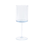 6 Pack Transparent Dusty Blue Plastic Reusable Cocktail Glasses With Long Stem#whtbkgd