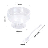 24 Pack | 6oz Crystal Clear Footed Disposable Dessert Cups With Spoons