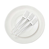 24 Pack | 7inch Silver Modern Hollow Handle Design Plastic Forks, Disposable Silverware