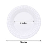 10 Pack 7inch White Basketweave Rim Plastic Salad Dessert Plates, Round Disposable Appetizer Plates