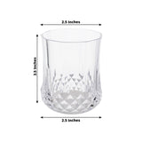 6 Pack Clear Crystal Cut Plastic Stemless Wine Glasses 8oz, Shatterproof 