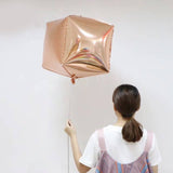 14inch 4D Rose Gold Cube Shaped Mylar Foil Helium/Air Balloons