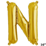 16" Shiny Metallic Gold Mylar Foil Alphabet Letter & Number Balloons