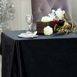 90x132inch Black Seamless Premium Velvet Rectangle Tablecloth, Reusable Linen