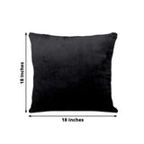 2 Pack | 18inch Black Soft Velvet Square Throw Pillow Cover