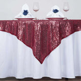 60x60inches Burgundy Duchess Sequin Square Overlay